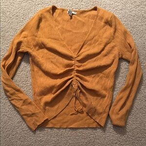 Papaya Orange Ribbed Crop Top